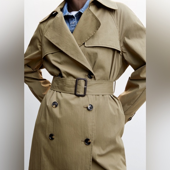 Mango Double-Breasted Trench Coat - Picture 6 of 6